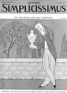 Papen: Caricature from the Simplicissimus on the dissolution