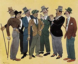 Caricatura: Caricature of Spanish people (1920s)