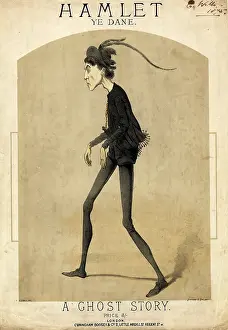 Tights: Caricatured Hamlet on a music sheet