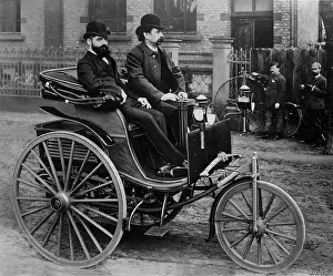 Brecht: Carl Benz at the wheel of one of his first vehicles