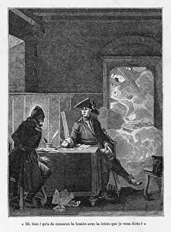 Dictating: CARL XII (SEATED AT DESK
