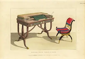Thomas Morgan: Carlton House table and chair, 1814