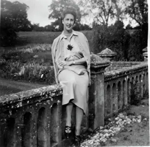 Balustrade: Carly sitting on balustrade