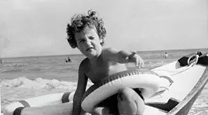 Lifebelt: Carly Thorneycroft's daughter at the Lido, Venice, Italy