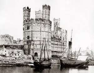 Carnarvon: Carnarvon Castle, Wales. c.1872