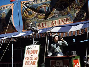 Freakshow: Carnival Barker, at the Vermont state fair, ?