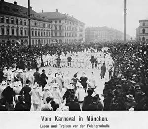 Ludwigstrasse: Carnival on Odeonsplatz in Munich, 1912
