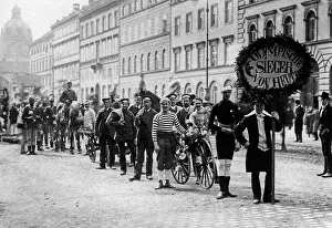 Ludwigstrasse: Carnival procession in Munich, around 1900
