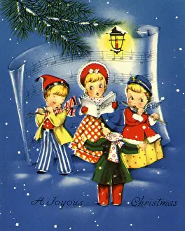Caroling: Carolers and Conductor
