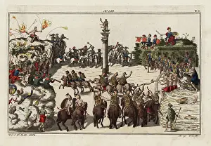 Collignon: A carousel parade among teams of knights representing