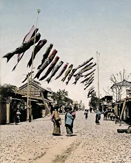 Kites: Carp banners, Japan