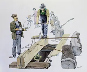 Splits: Carpenters saw a large log