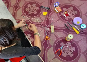 Conservator: Carpet restoration workshop, Mobilier National, Paris
