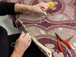 Conservator: Carpet restoration workshop, Mobilier National, Paris