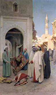 Orientalist: The Carpet Seller'. Frederico Bartolini, late