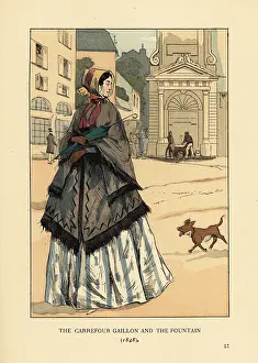 Redingote: The carrefour Gaillon and the fountain, 1848