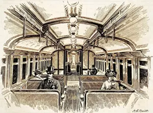Mary Evans (colourised): CARRIAGE INTERIOR