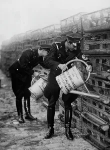 Starts: Carrier pidgeons promotion for the SS, 1933