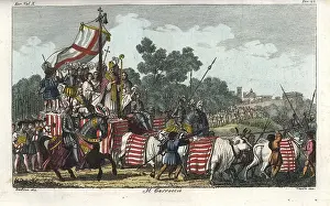 Verico: Carroccio, a four-wheeled war altar, with