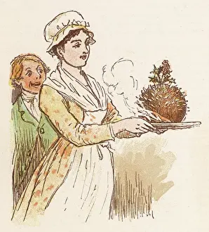 Flaming: CARRYING FLAMING PUDDING