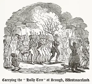 Carrying the Holly Tree at Brough, Westmorland