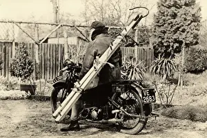 Ladders: Carrying a ladder on a Sunbeam motorcycle