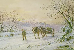 Bingley: Cart-horses in the Snow