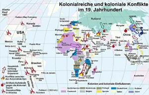 Empires: cartography, historical maps, modern times, colonial
