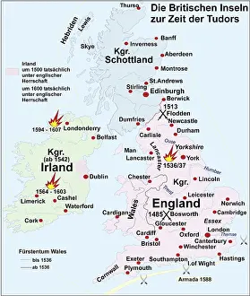 Tudors: cartography, historical maps, modern times, British