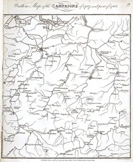Valenciennes: cartography, map of the area around Ghent and