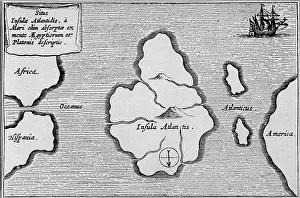 Mundus: cartography, maps, Atlantis, copper engraving