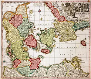 Matthaeus: cartography, maps, Denmark, copper engraving