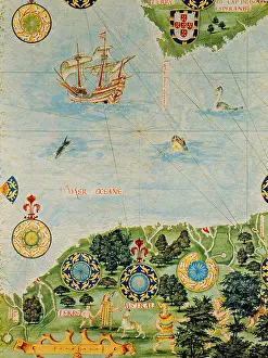 Gallon: cartography, maps, Terra Australis, detail, Cosmographie