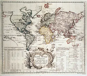 Euler: cartography, world maps, map of Leonhard Euler