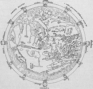 Sallust: cartography, world maps, map from a Sallust Codex
