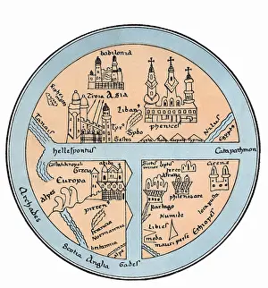 Hellespont: cartography, world maps, middle ages, map from