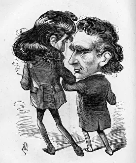 Rivalry: Cartoon of the actors Edwin Booth and Henry Irving