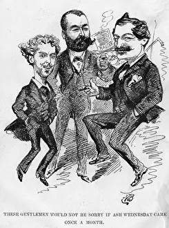 Restriction: Cartoon of three actors relaxing on Ash Wednesday