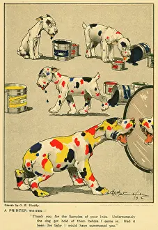 Printer: Cartoon advert for Shuck Maclean and Co Ltd