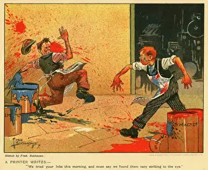 Printer: Cartoon advert for Shuck Maclean and Co Ltd