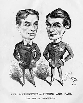 Panto: Cartoon of Afred and Paul Martinetti, performers