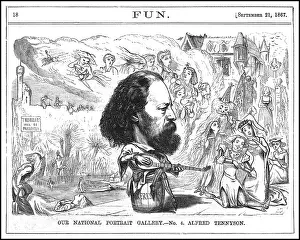 Serenading: Cartoon, Alfred Tennyson