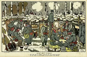 Sandbag: Cartoon, Between two attacks, WW1