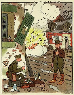 Shutter: Cartoon, During the bombardment, WW1