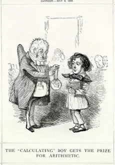 Schoolboy: Cartoon, The Calculating Boy Gets the Prize for Arithmetic