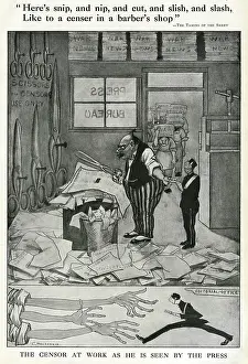 Censer: Cartoon, The Censor at Work, WW1