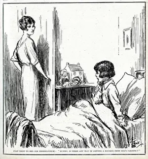 Pillow: Cartoon, Child sent to bed for misbehaviour