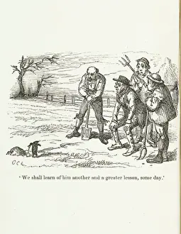 Chandos: Cartoon of clay-diggers / peasants and mole