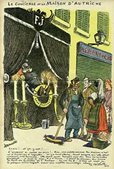 Lifebelt: Cartoon, The concierge of the House of Austria, WW1