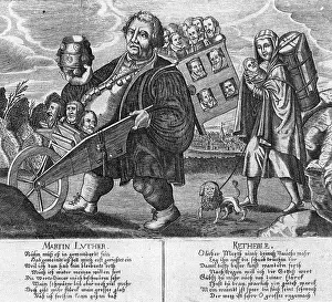 Thirty: Cartoon about the defeat of Protestantism at the beginning